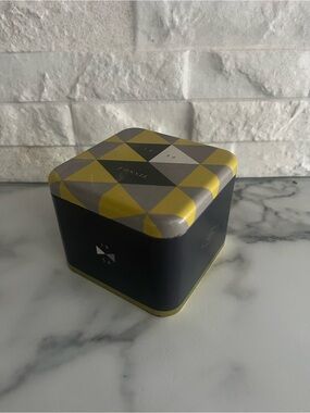 Fossil Yellow and Charcoal Geometric Trinket Tin